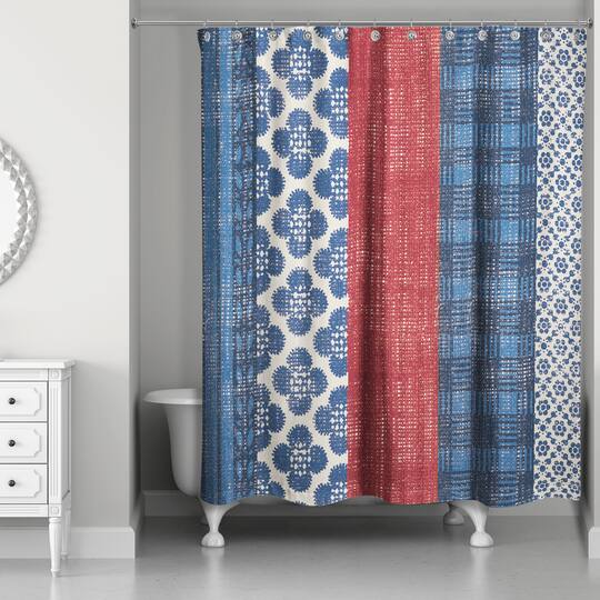 Patriotic Patchwork Shower Curtain